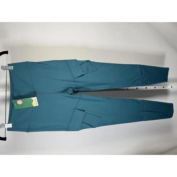 NWT Halara Women's Teal Cargo Pants Size Small - Full Length - Picture 2 of 5
